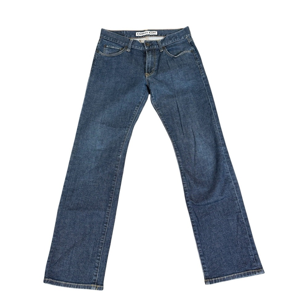 Express Jeans 30W 32L Blue Rocco Precision Slim Fit Straight‎ Leg Dark Wash NWOT